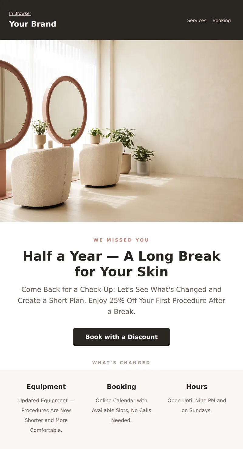 Reactivation: We Missed You (Beauty and Services)