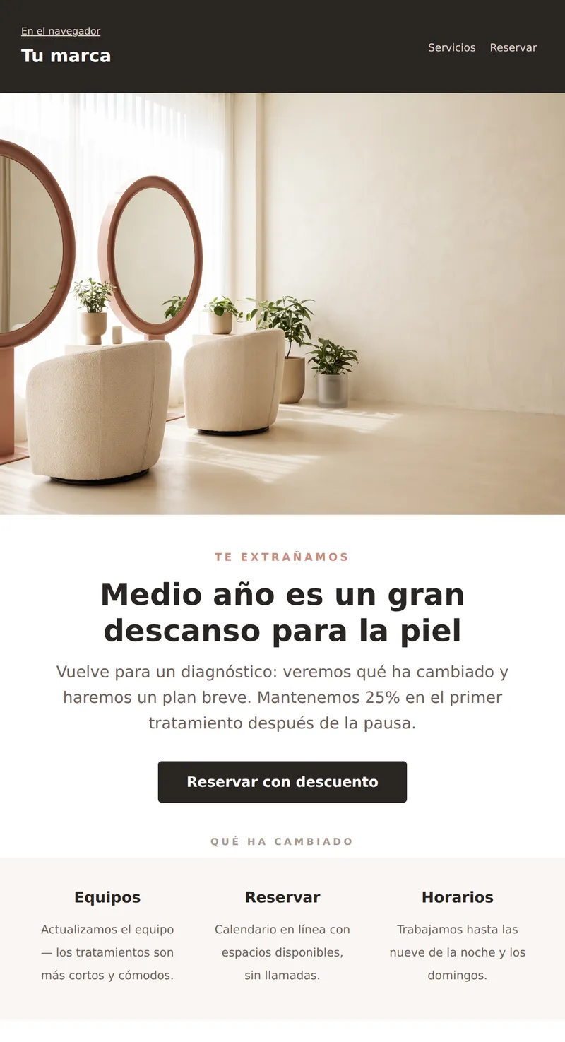 Reactivación: te extrañamos (belleza y servicios)