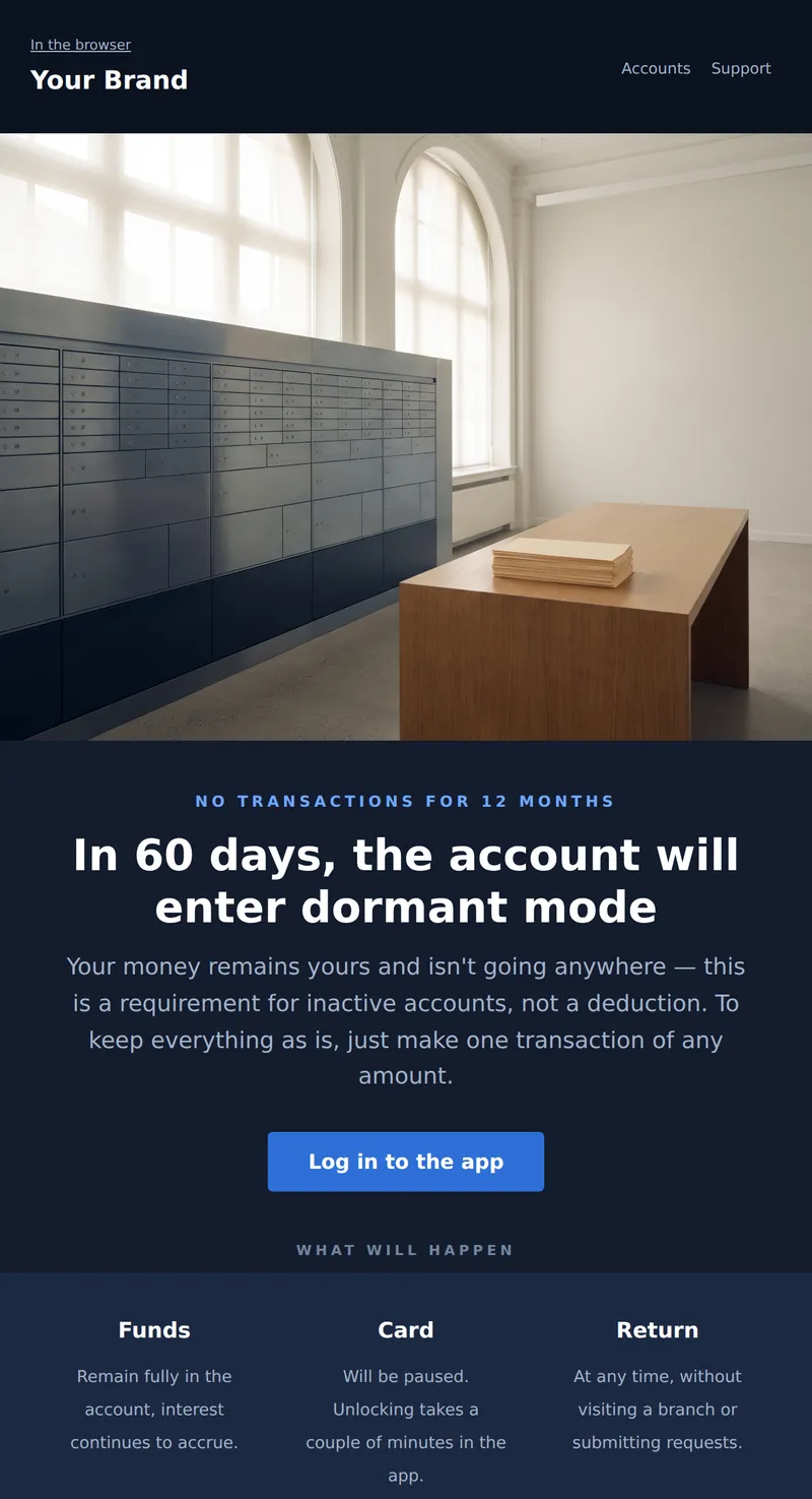 Reactivation: inactive account (finance)