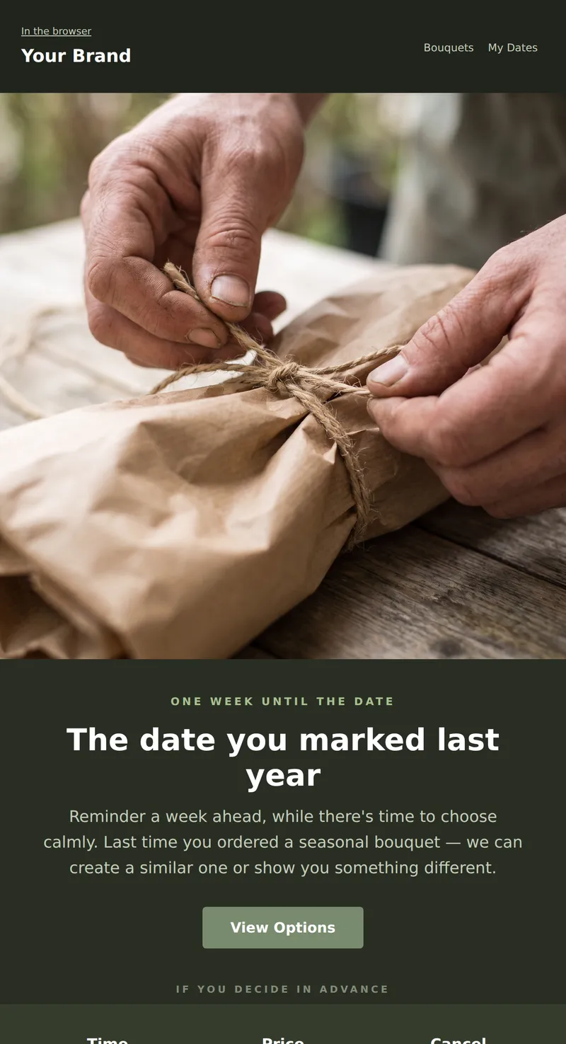 Reactivation: Upcoming Date (Gifts and Flowers)
