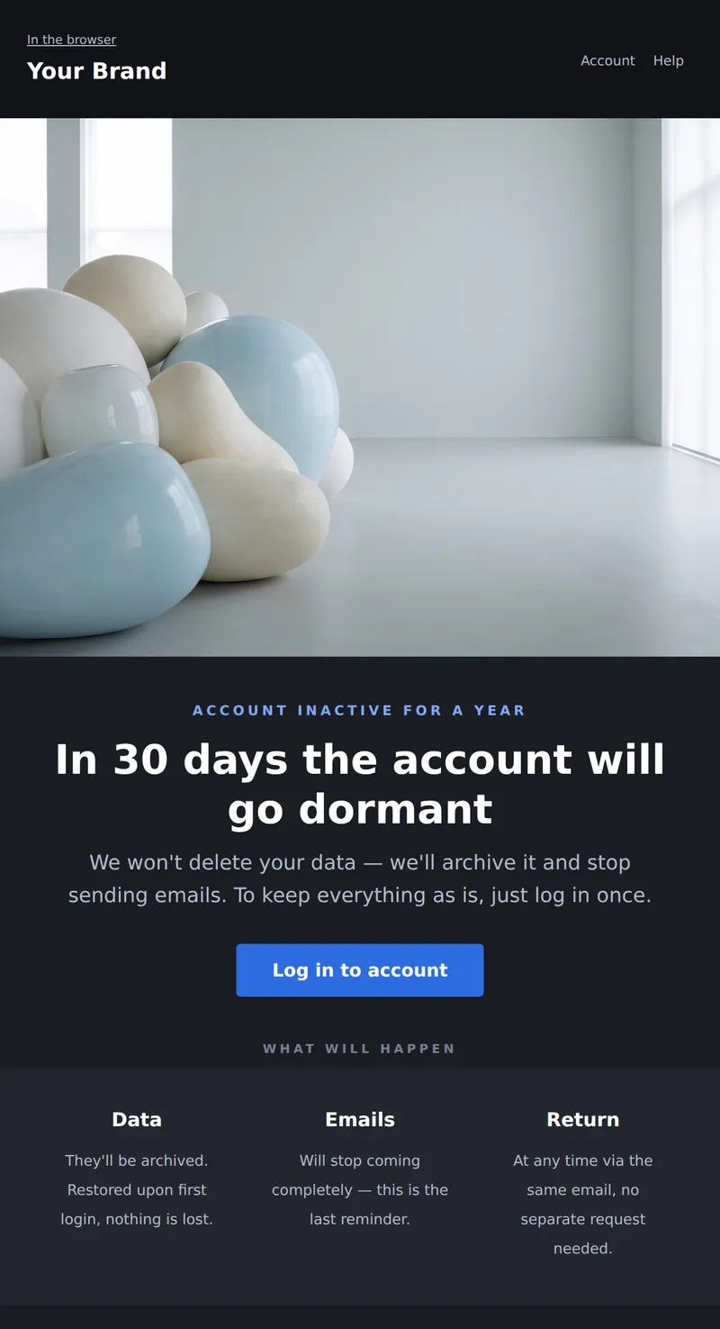 Your account is inactive (universal)