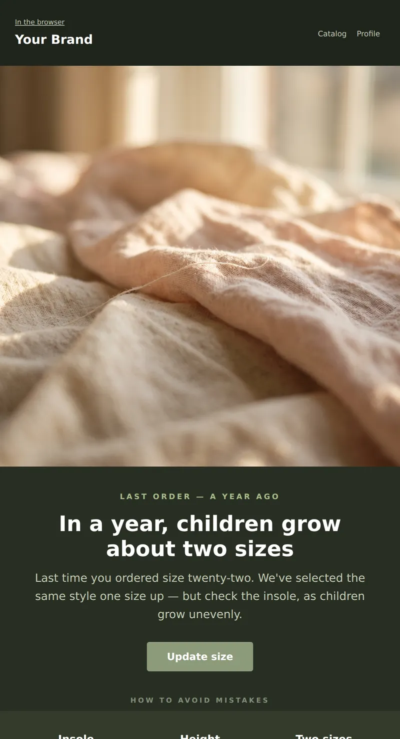 Reactivation: Your child has grown (children's products)
