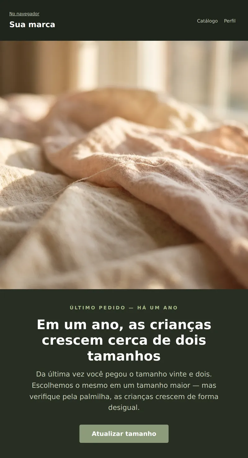 Reativação: a criança cresceu (produtos infantis)