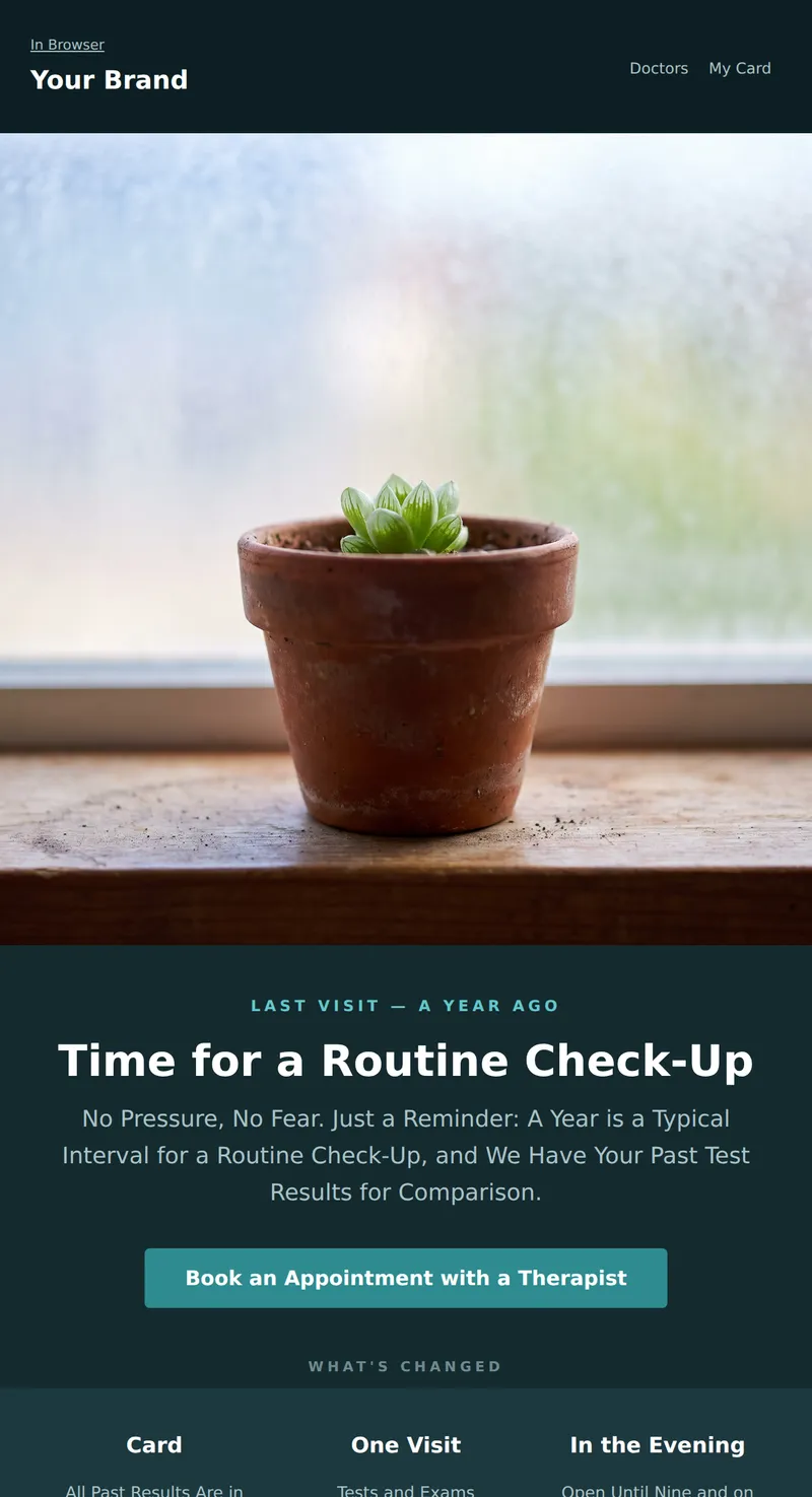 Reactivation: A Year Without Check-Ups (Clinics)