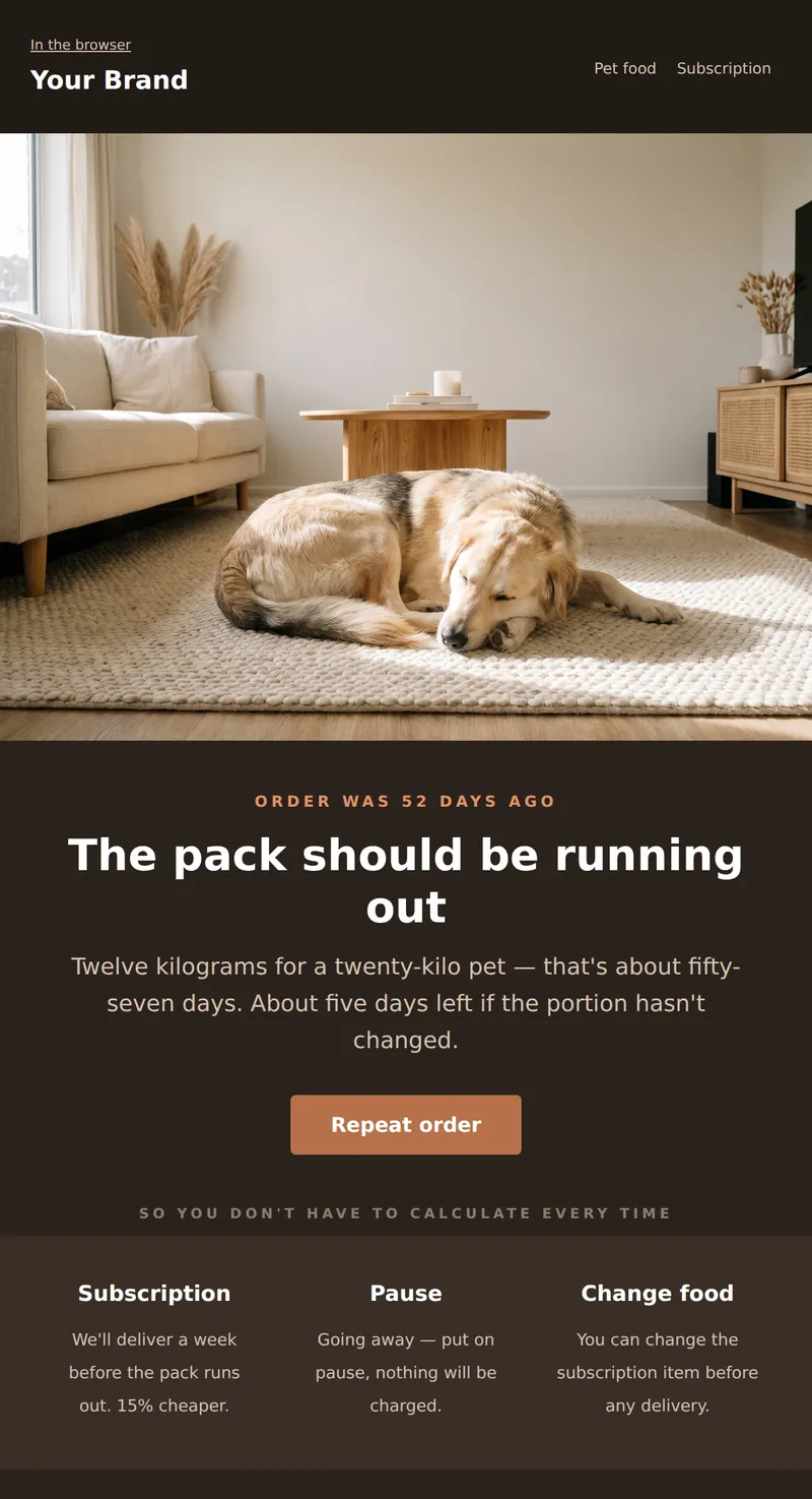 Reactivation: Pet food should be running out (pet products)