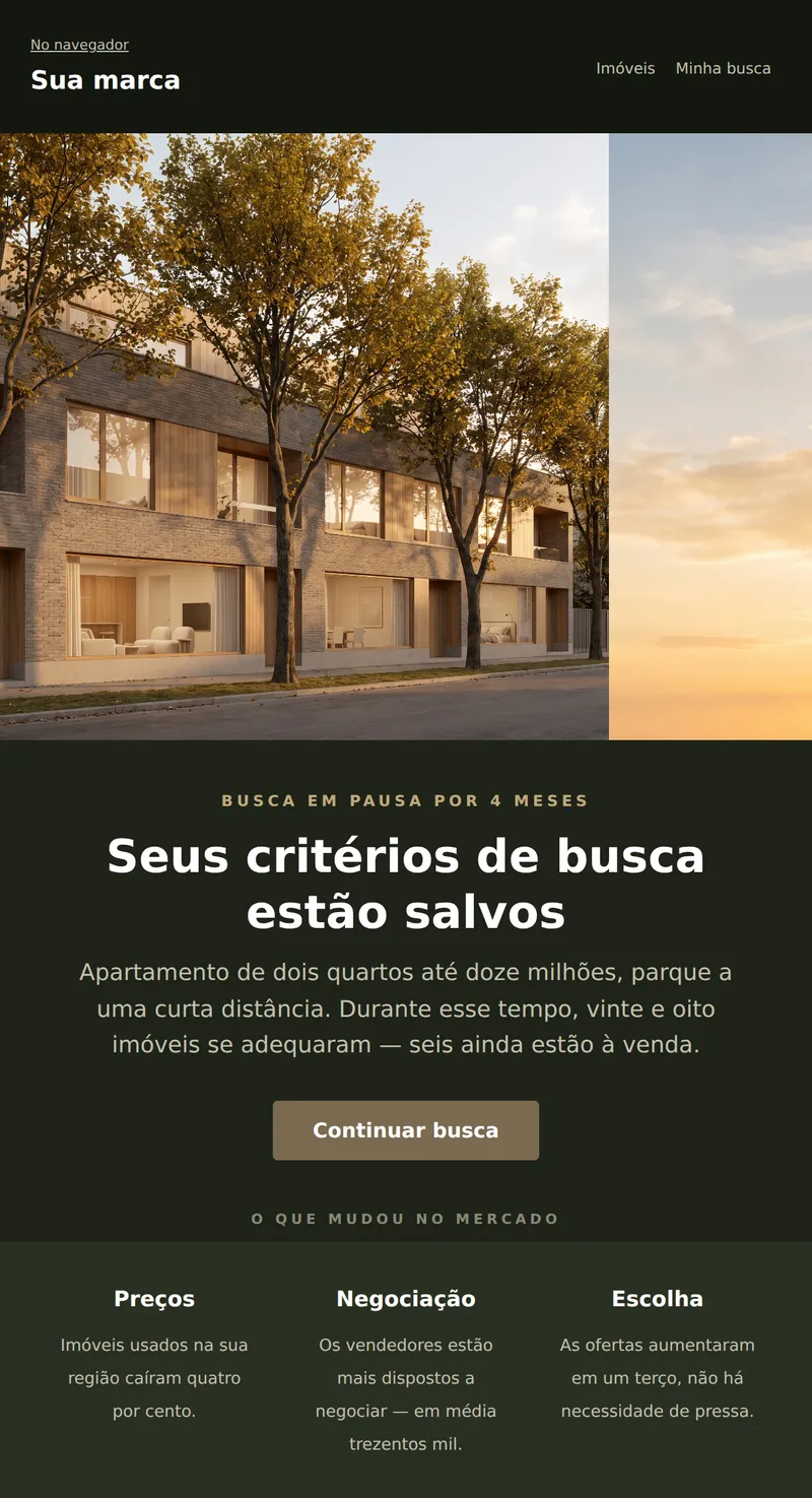 Reativação: vamos continuar a busca por imóveis (imobiliária)
