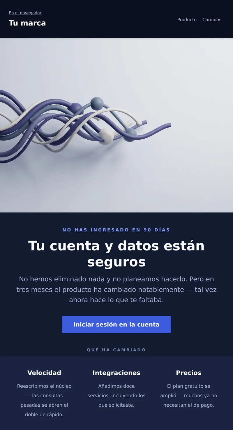 Reactivación: regresa al producto (SaaS)