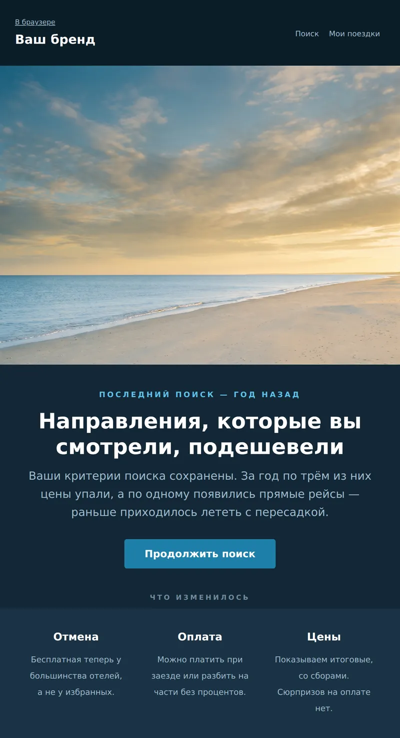 Реактивация: давно не путешествовали (туризм)