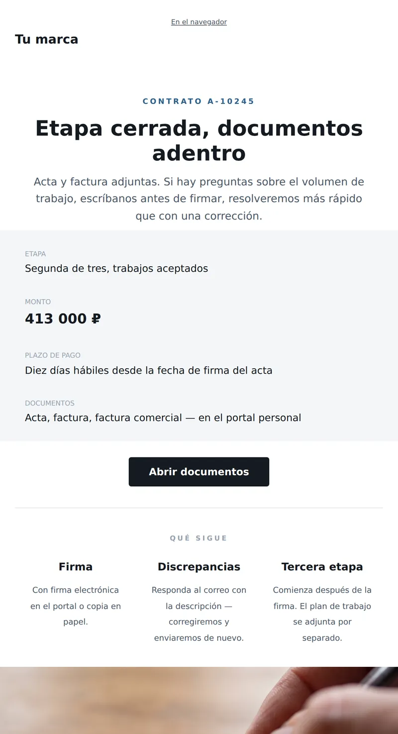 Documentos del contrato (B2B)