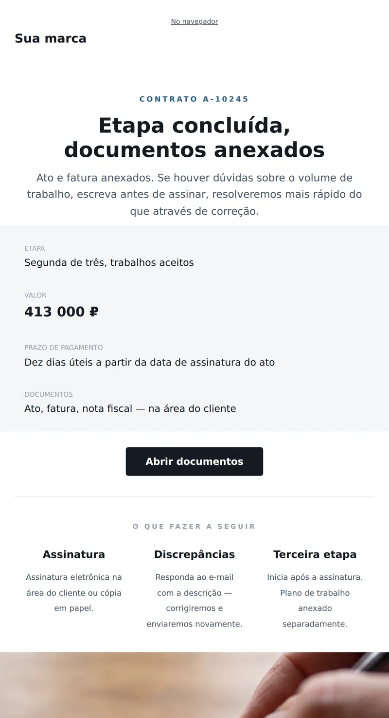 Documentos do contrato (B2B)