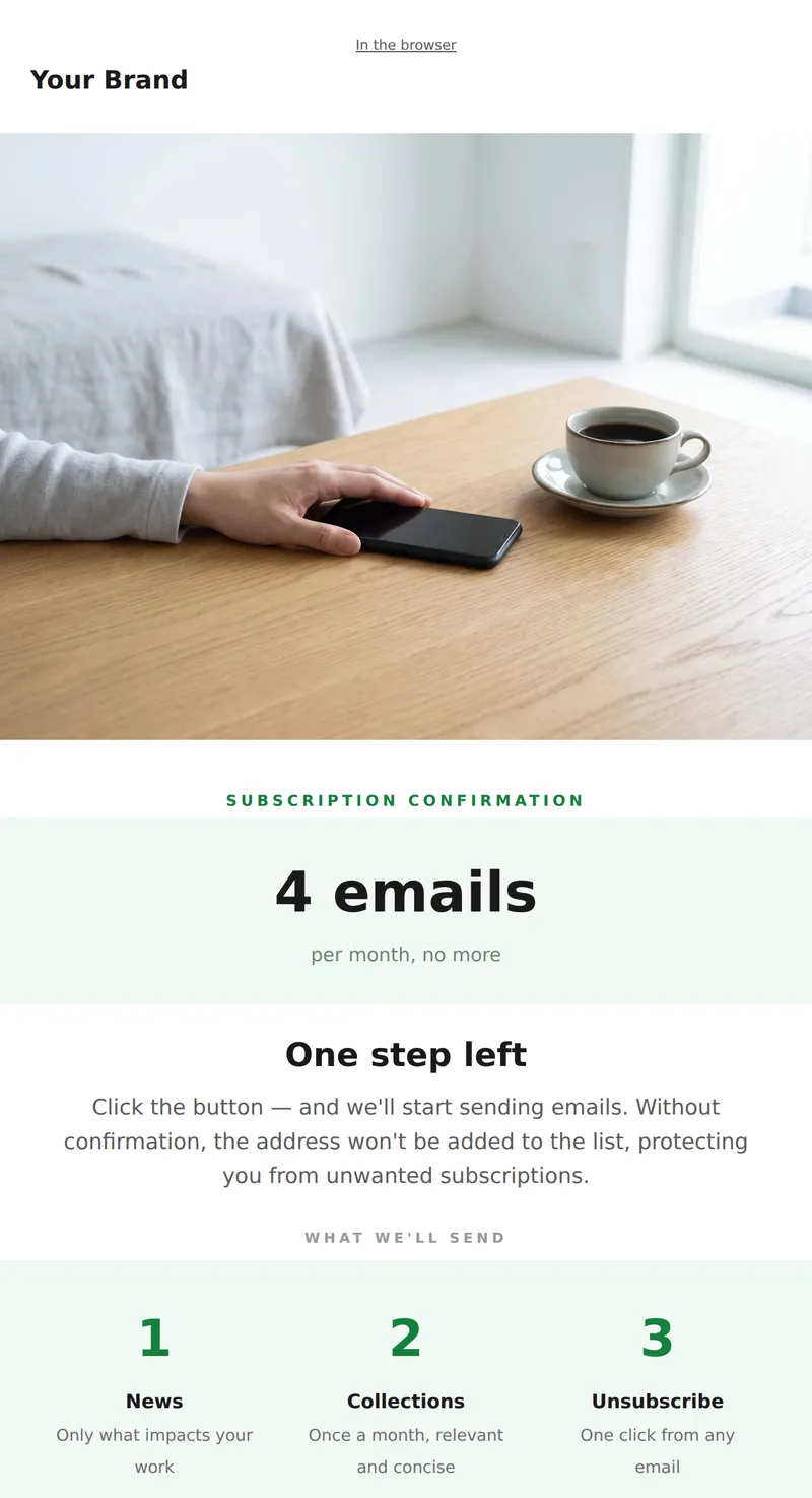 Subscription Confirmation (double opt-in)