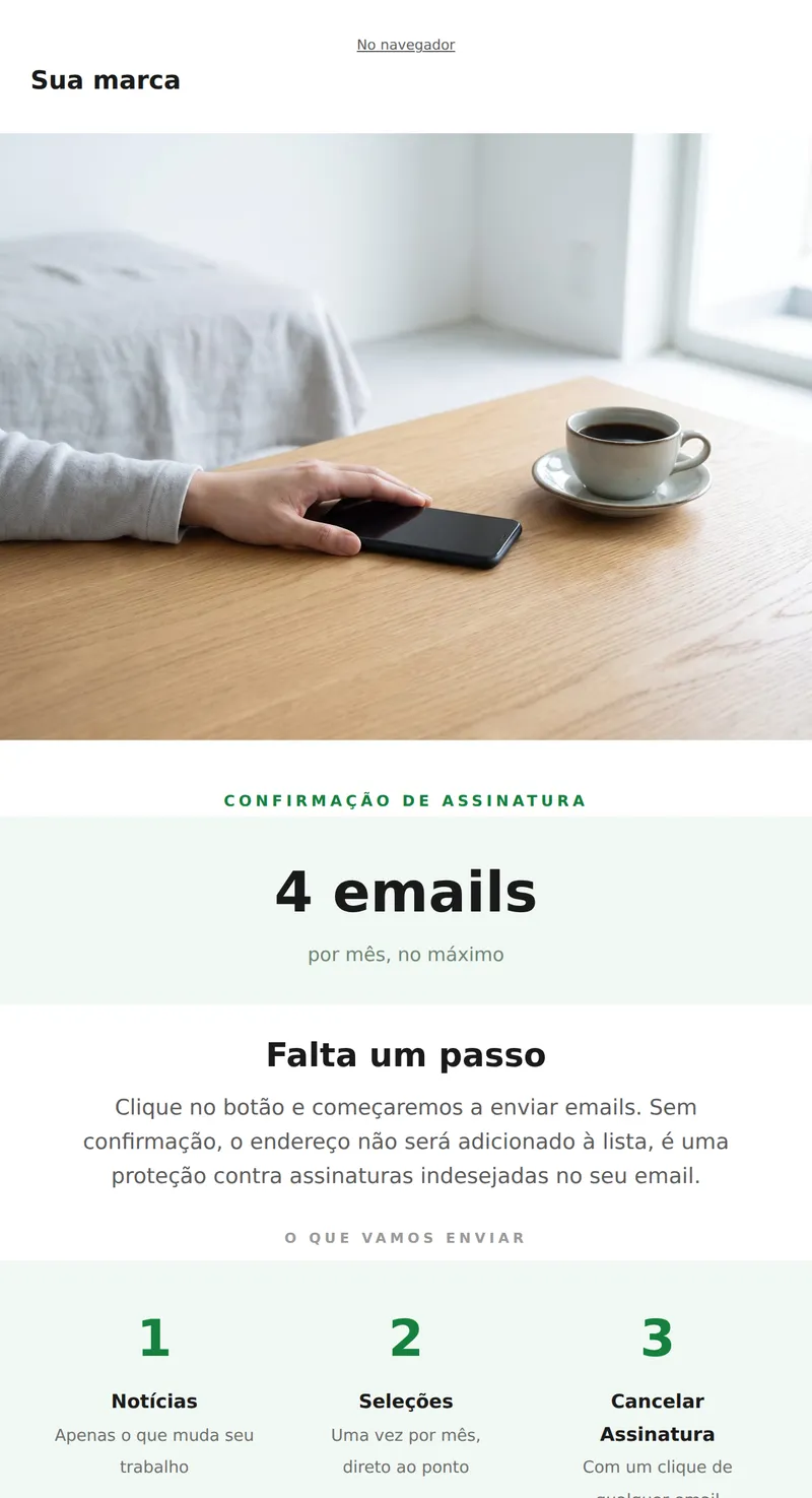 Confirmação de assinatura (double opt-in)