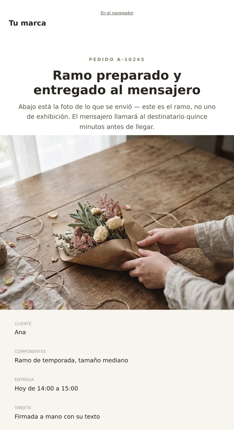 Ramo entregado (regalos y flores)