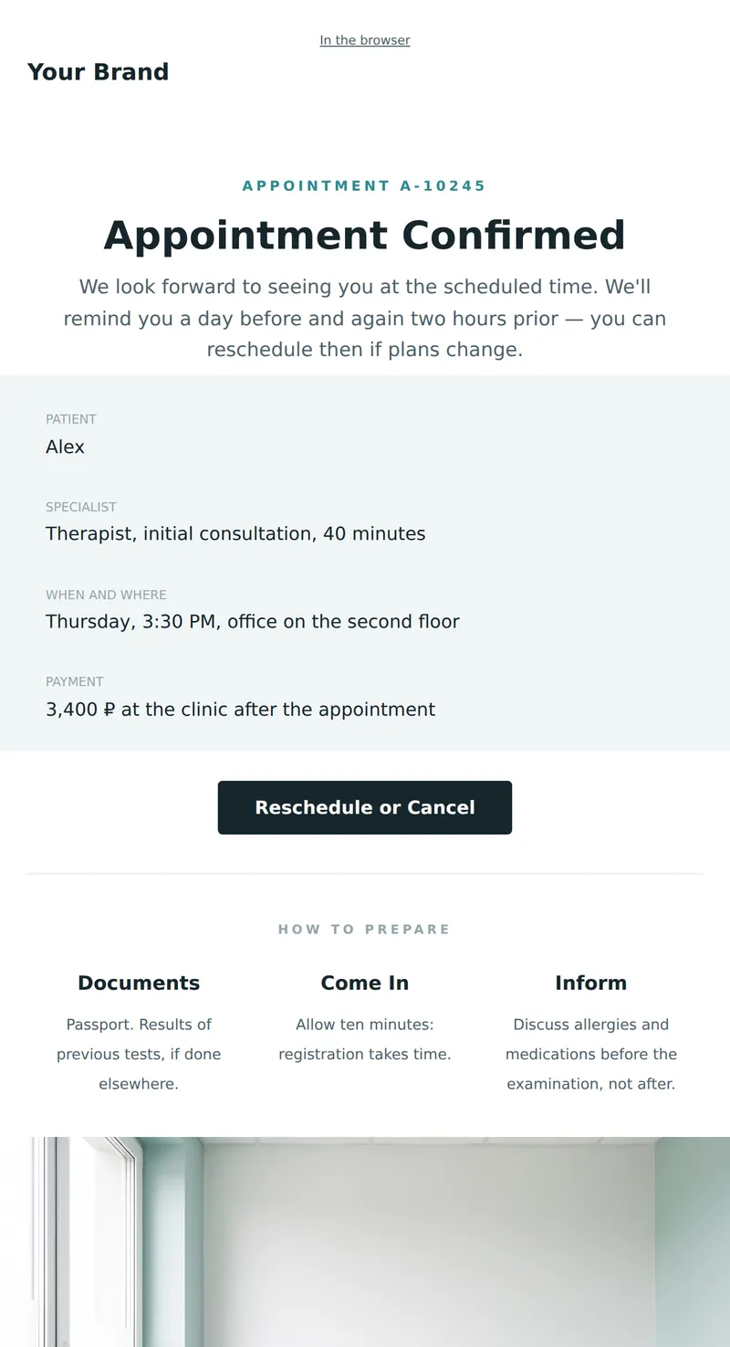 Clinic Appointment Confirmation