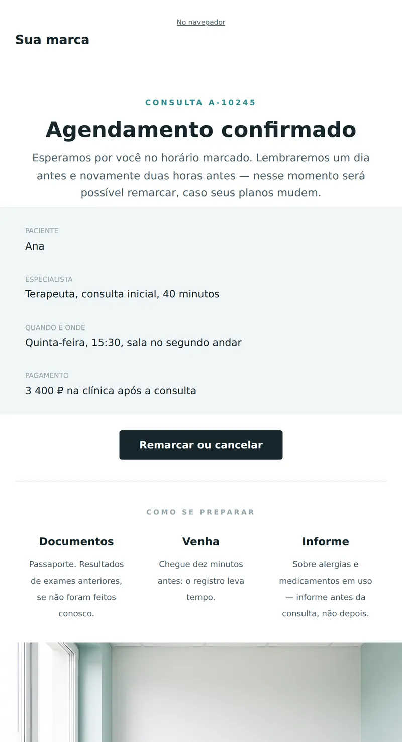 Confirmação de consulta (clínica)