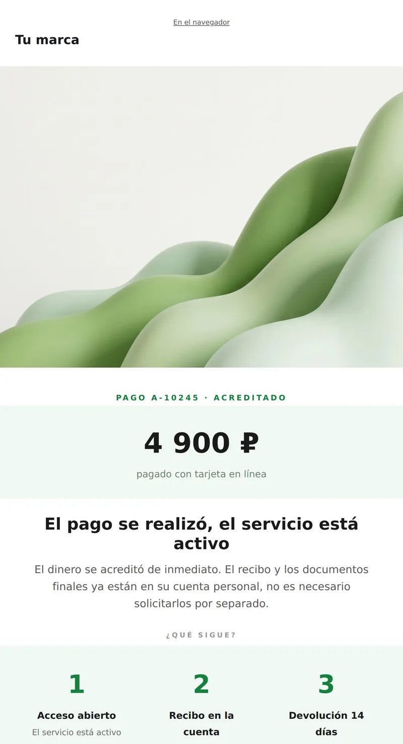 Pago recibido: cheque (universal)