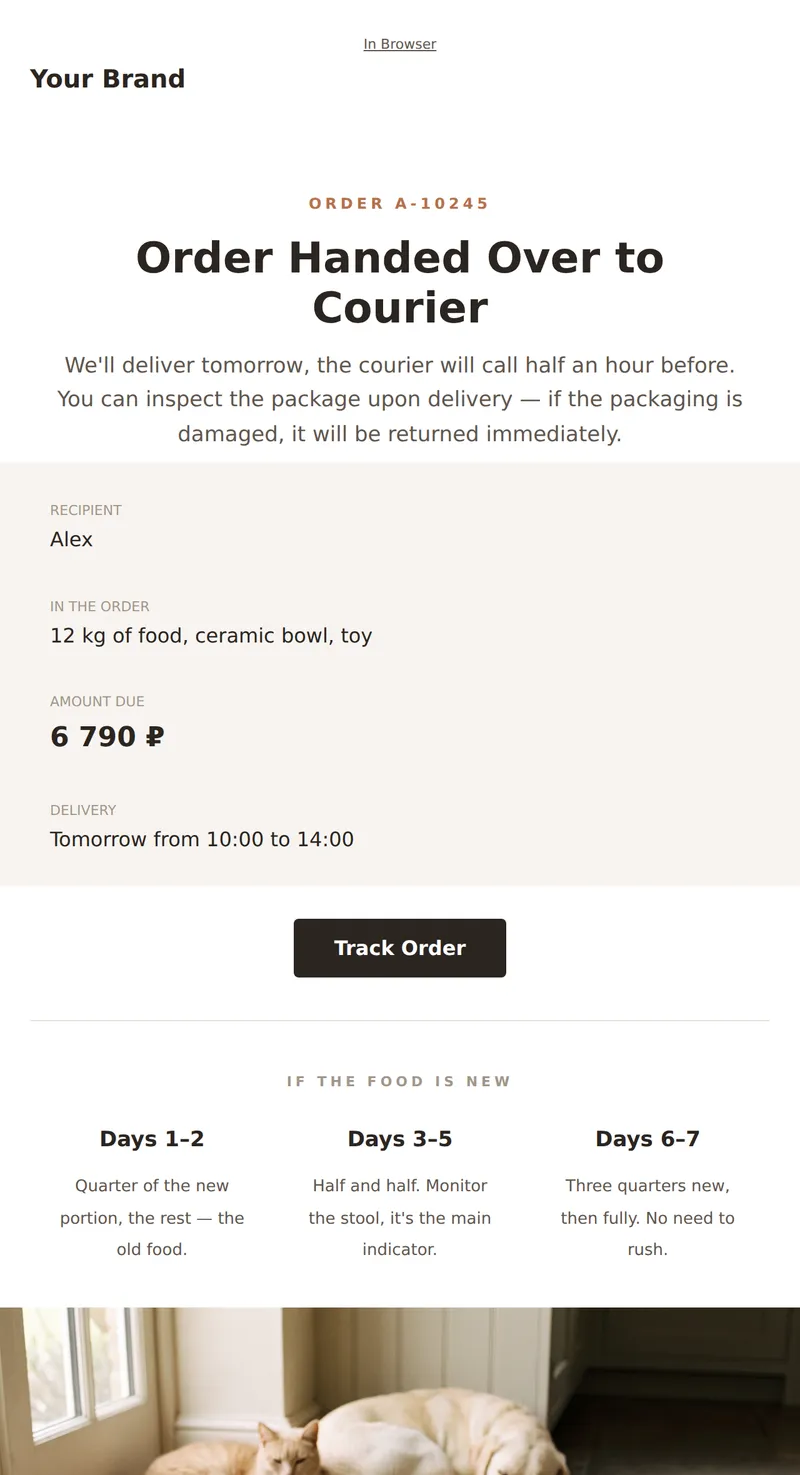 Order Shipped (Pet Products)