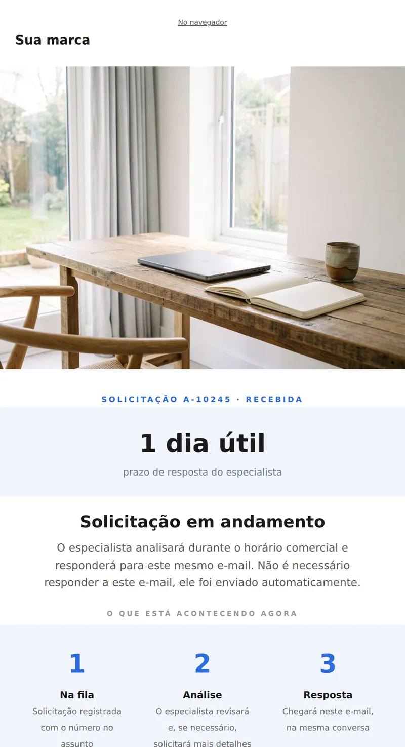 Solicitação recebida (suporte/solicitações)
