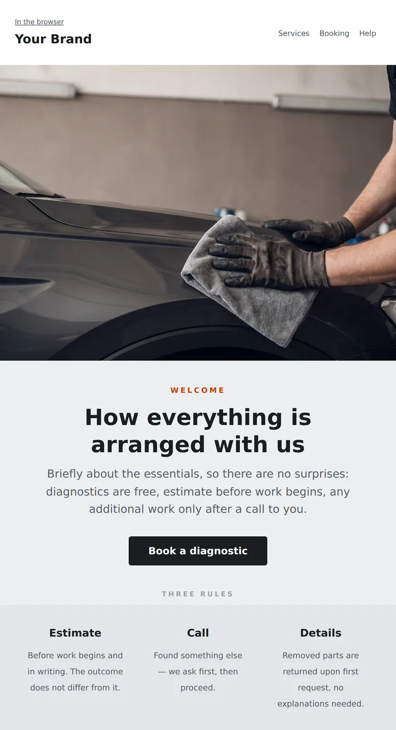 Welcome: new service client (auto)