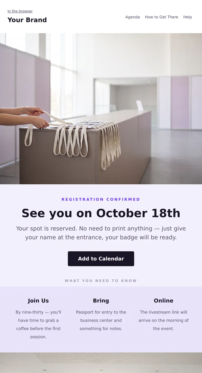 Registration Confirmed: What's Next (Events)