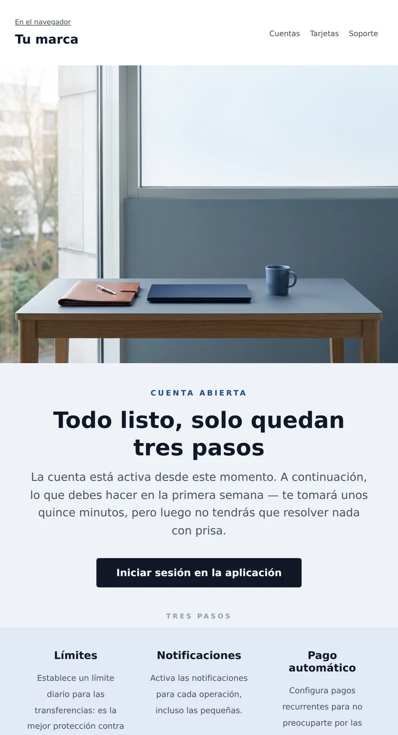 Bienvenido: cuenta abierta (finanzas)