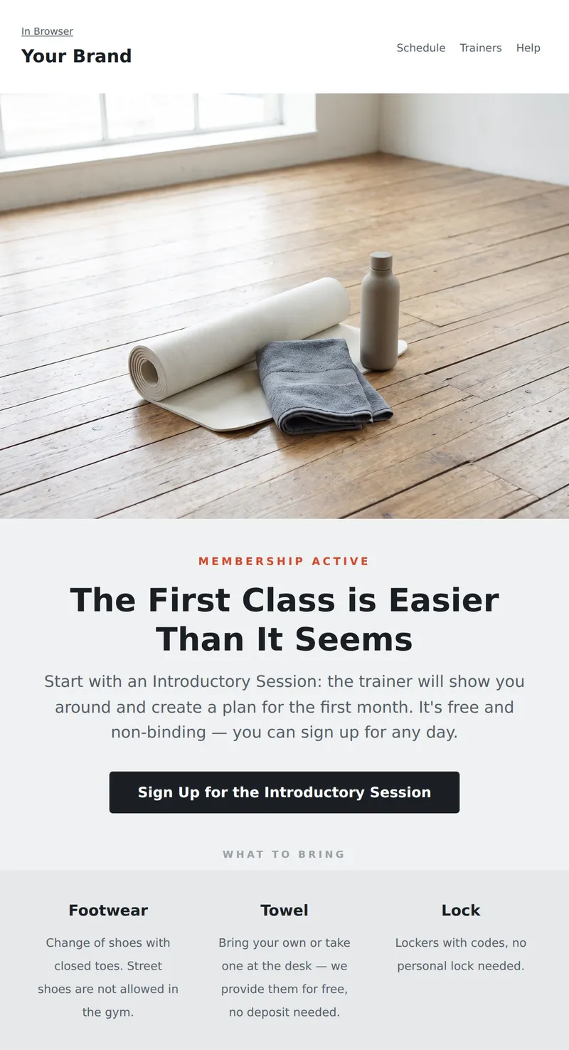 Welcome: First Class (Fitness)