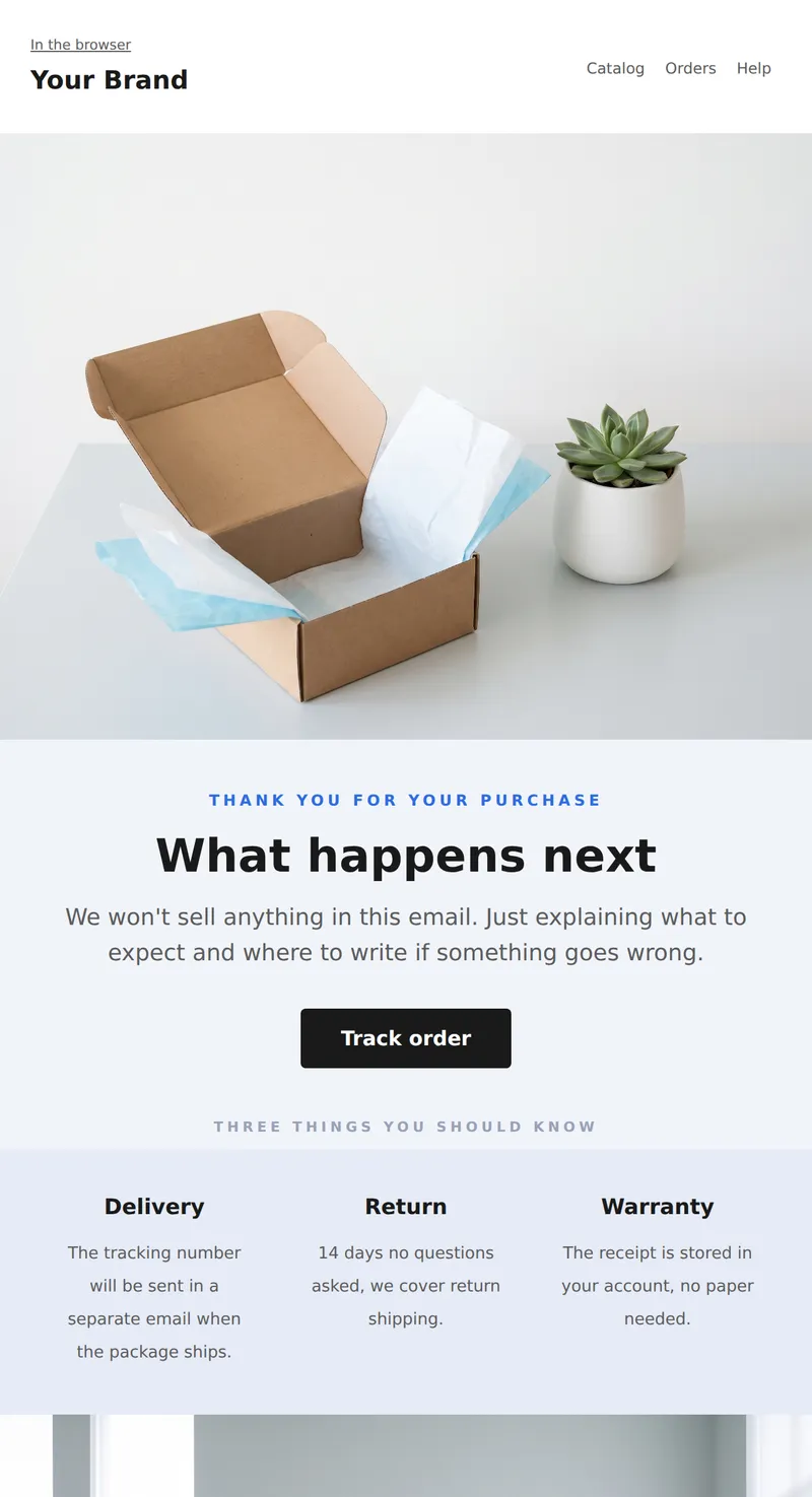 Thank you for your purchase: what's next (universal)