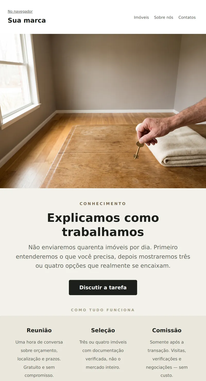 Bem-vindo: conhecendo a agência (imóveis)