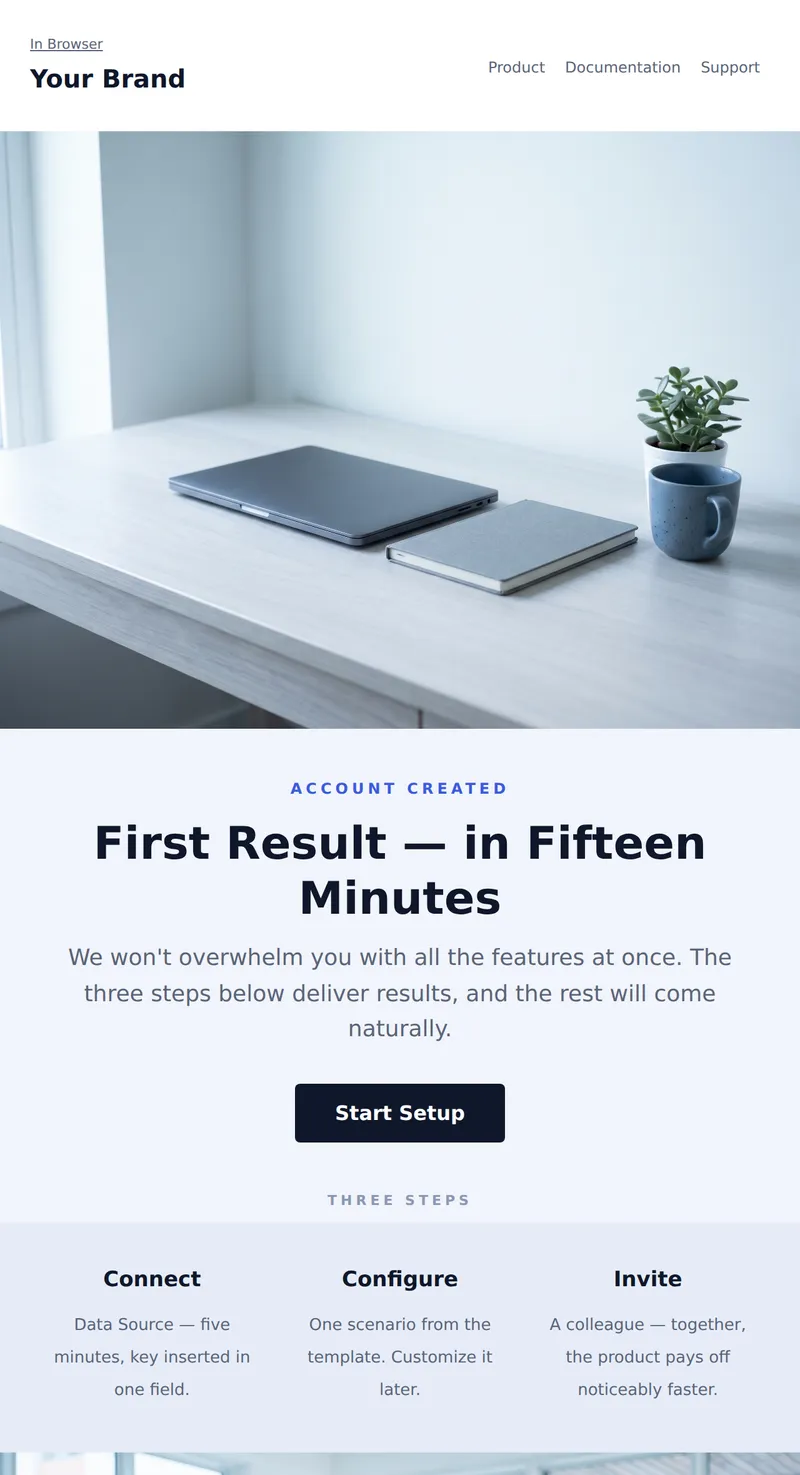 Welcome: First Steps in the Product (SaaS)